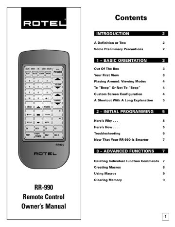 Rotel RR-990 Manual pdf